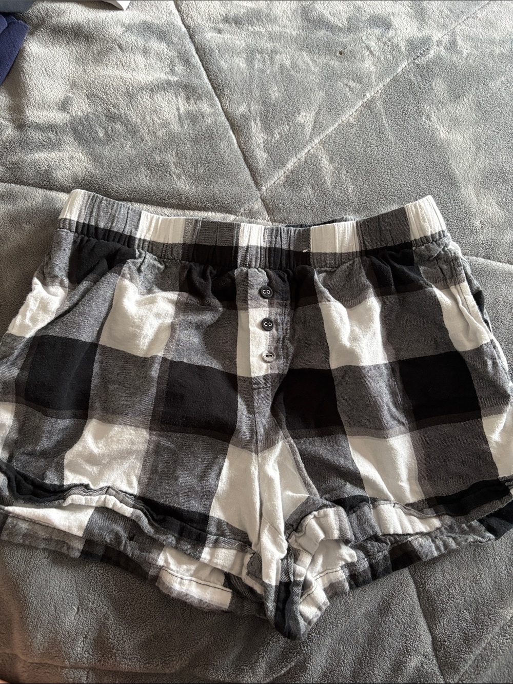 Target Black and White Plaid High Waist Women's Sleep Shorts